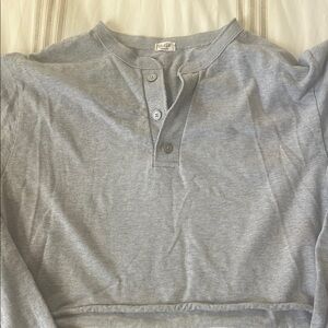 Casual Gray Henley Shirt